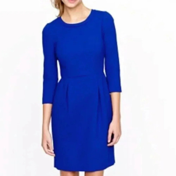 J. Crew Blue 100% Wool Teddie Dress - Picture 1 of 13
